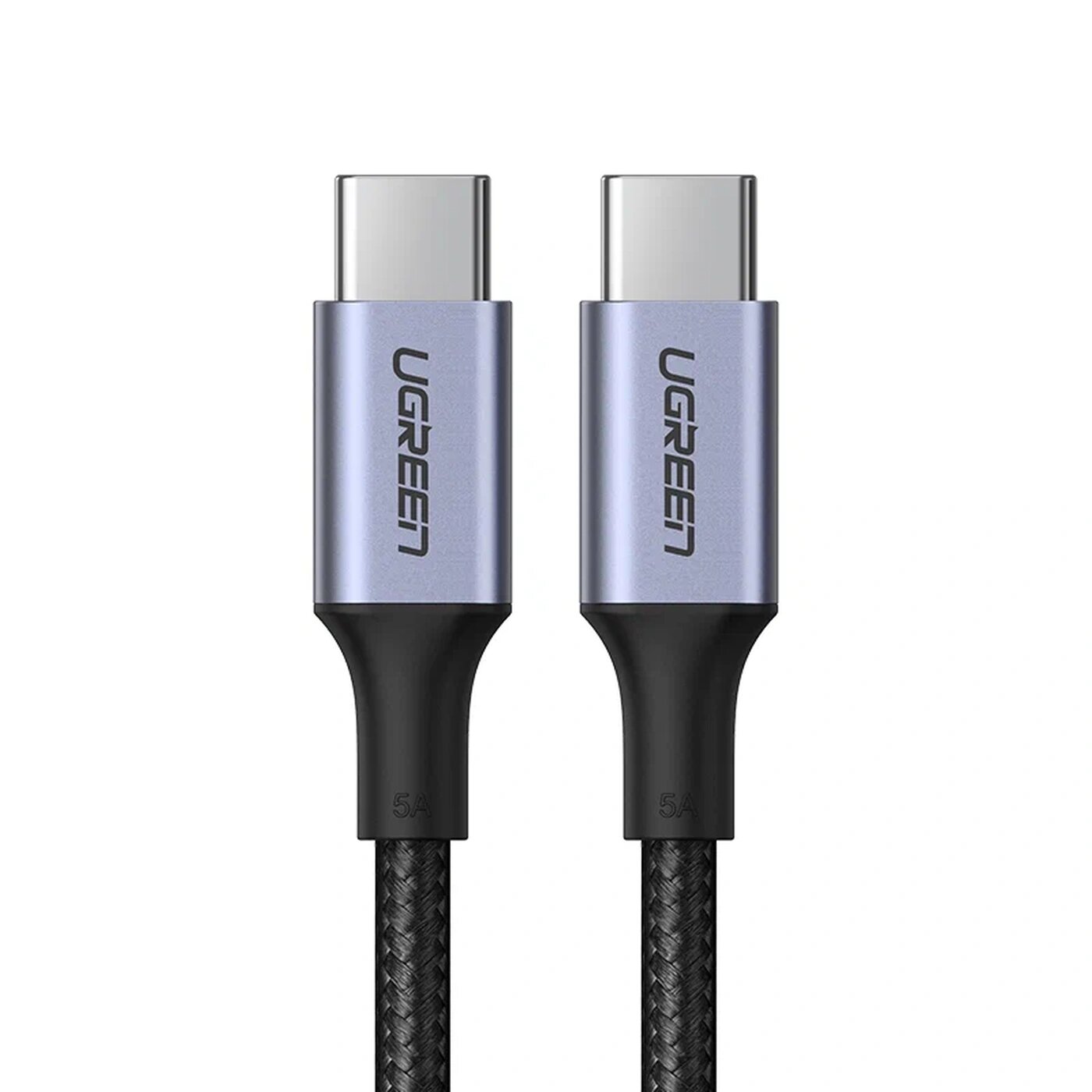 Чёрный кабель UGREEN US316 70427 USB-C — USB-C длиной 1 м и мощностью 100 Вт