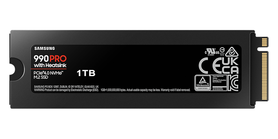 Samsung 990 PRO 1 ТБ с установленным радиатором