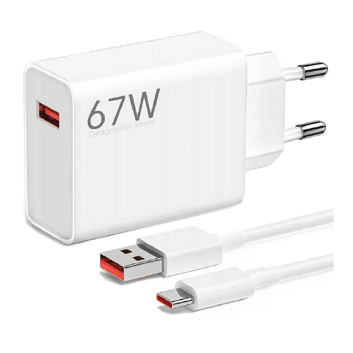 Xiaomi 67W HyperCharge Combo с европейской вилкой и кабелем USB-A — USB-C
